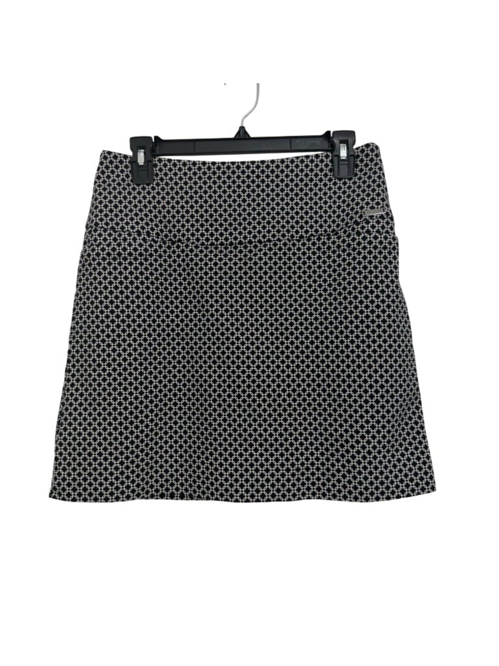 S.C. & Co. Womens Black & White Geometric Pattern Skort M Medium Rayon Blend